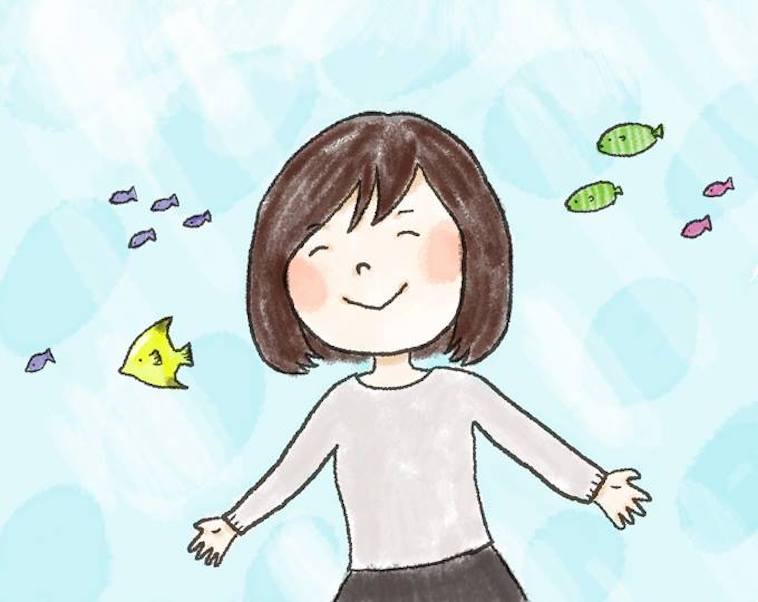 【イラスト】笑顔で手を広げる女の子